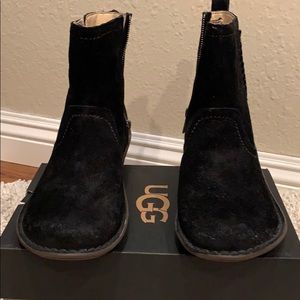UGG Black Suede short boots, size 9